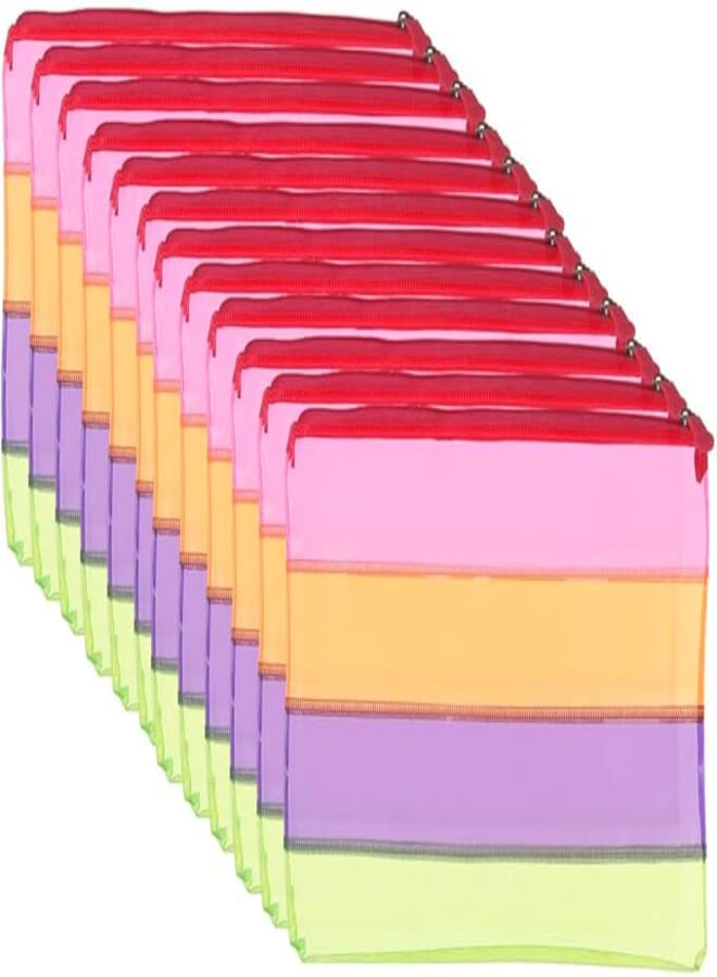 3A NFC-1 Plastic B4 Binder with Zipper 26 * 36 cm 12 Pieces - Multi Color